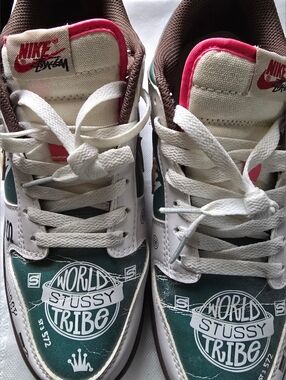 Nike  Stussy Tribe Green & White Skate Shoes